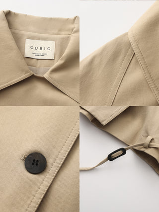 Cropped Drawstring Trench Jacket