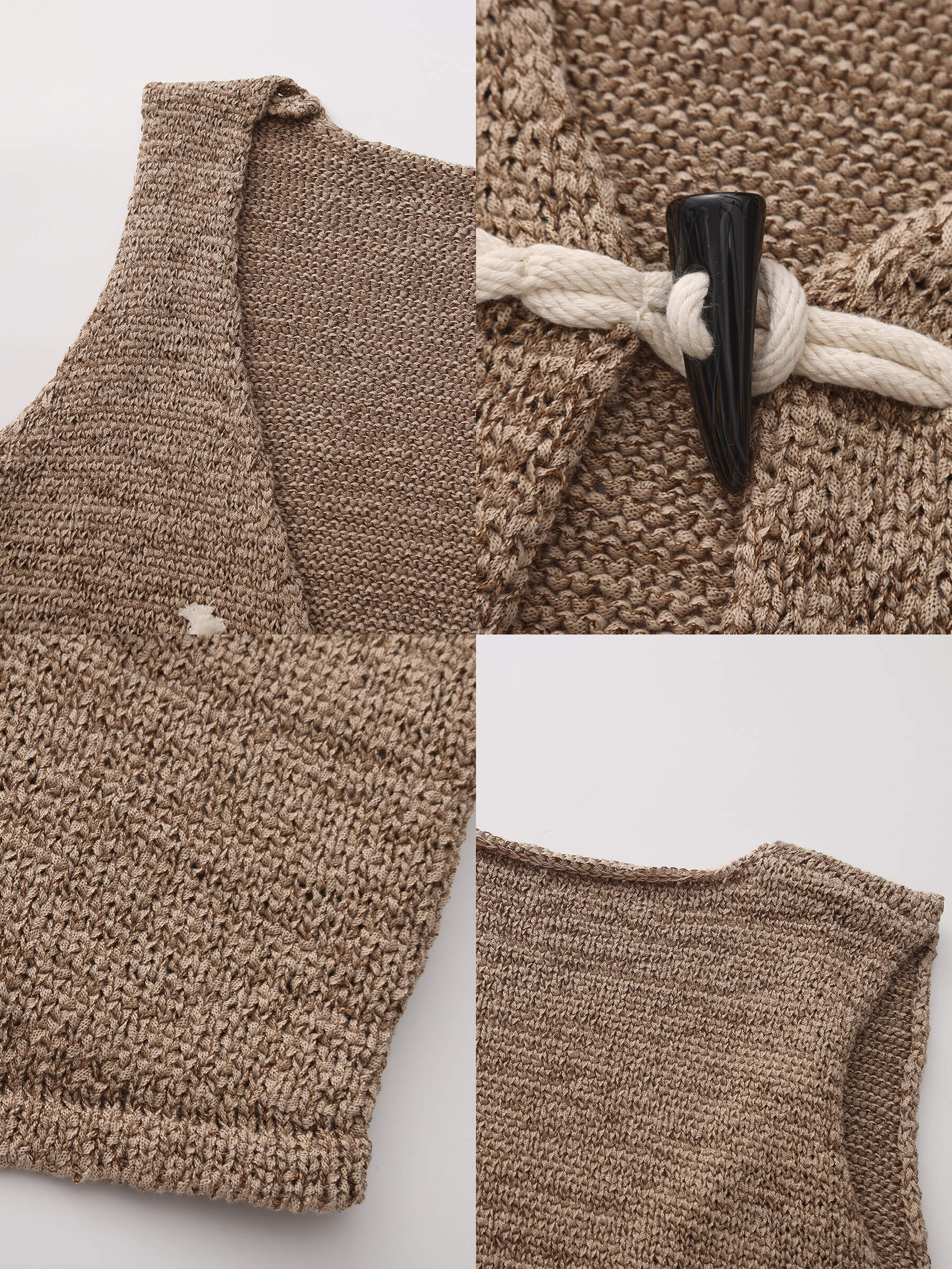 Vintage Toggle Button Knitted Cardigan Vest-9