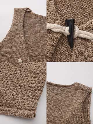 Vintage Toggle Button Knitted Cardigan Vest