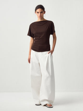 CUBIC Lyocell Blend Off-Shoulder Fitted Top