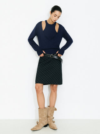 Knit Cardigan and Vest Two-Piece Set