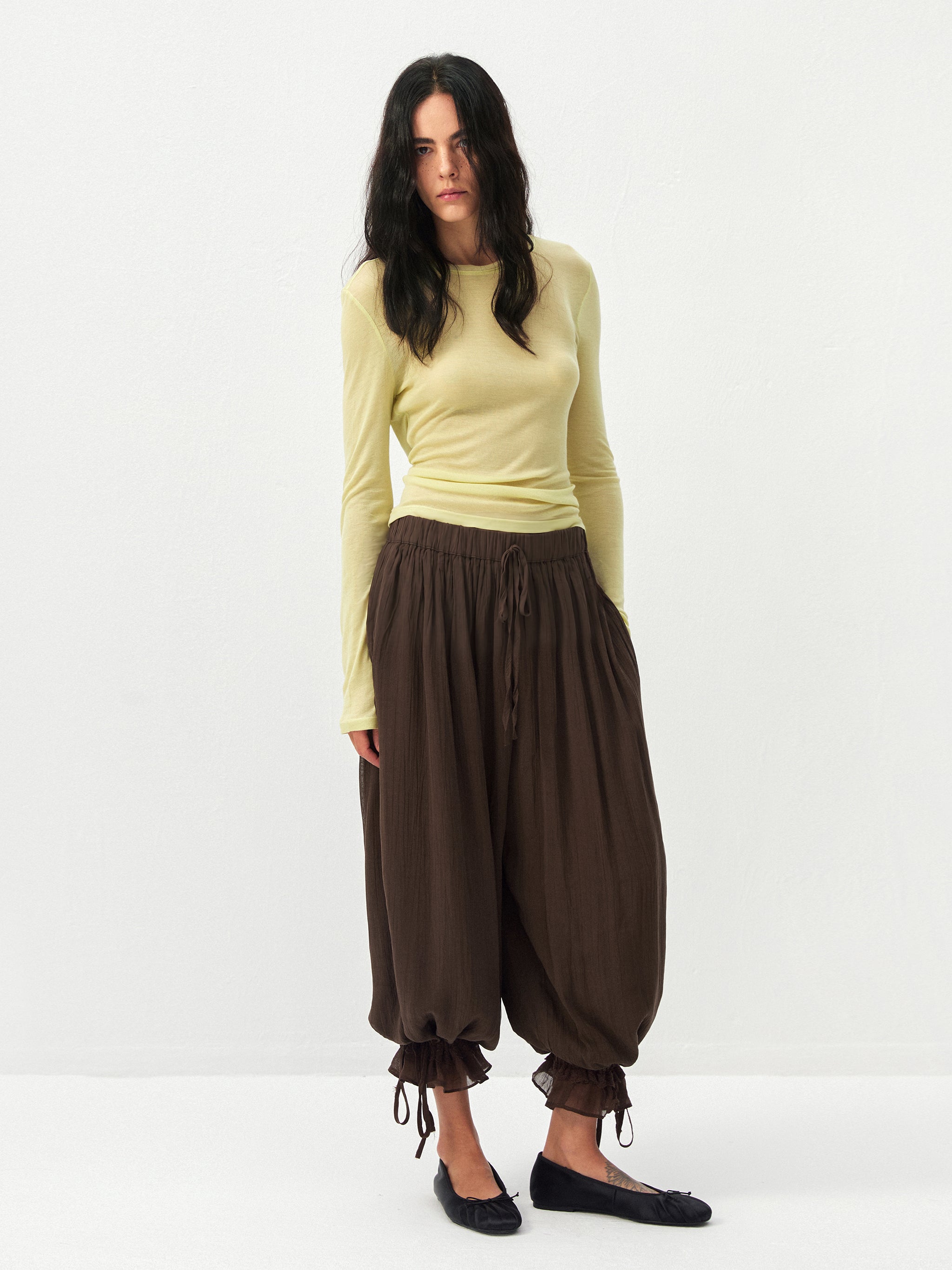 CUBIC  Lyocell Lace Ruffled  Balloon Pants-9