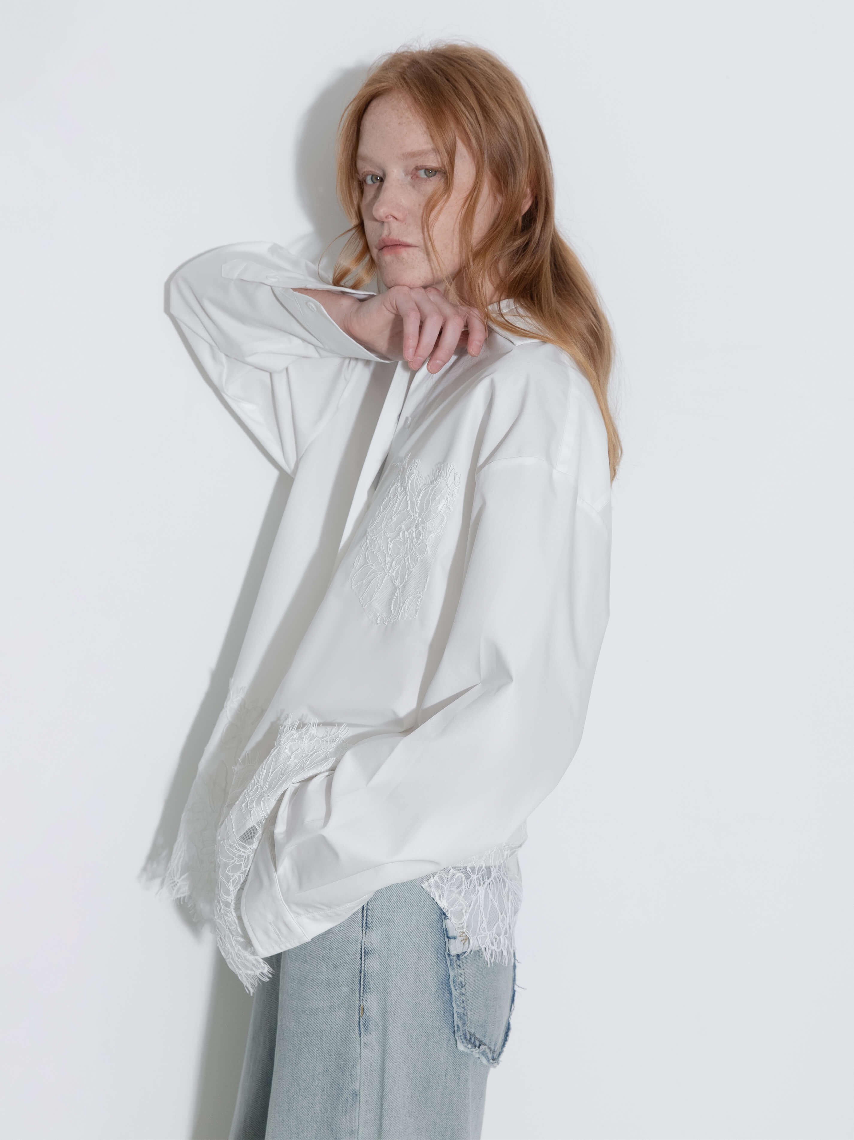 Lace Panel Shirt-8