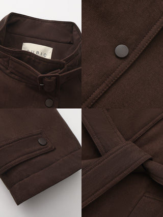 Convertible Collar Long Down Trench Coat