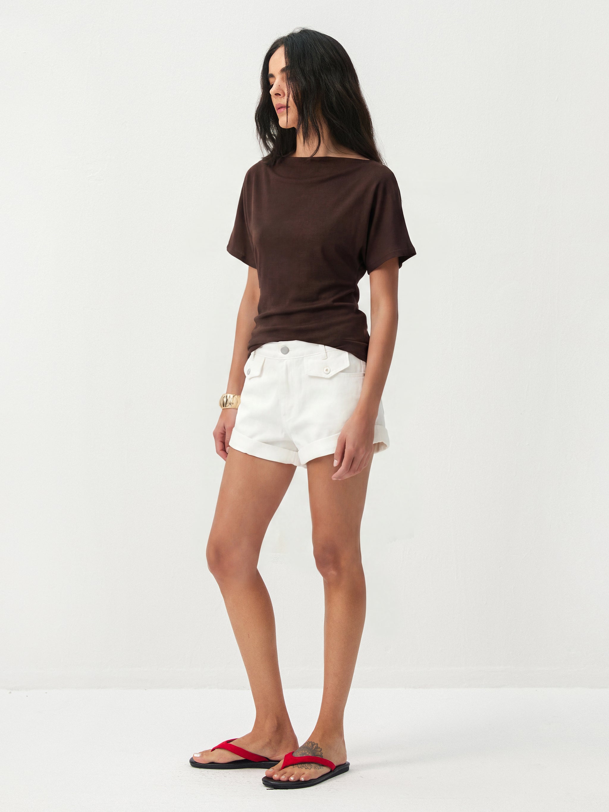 CUBIC Cotton-Blend Rolled-Cuff Utility Shorts-10