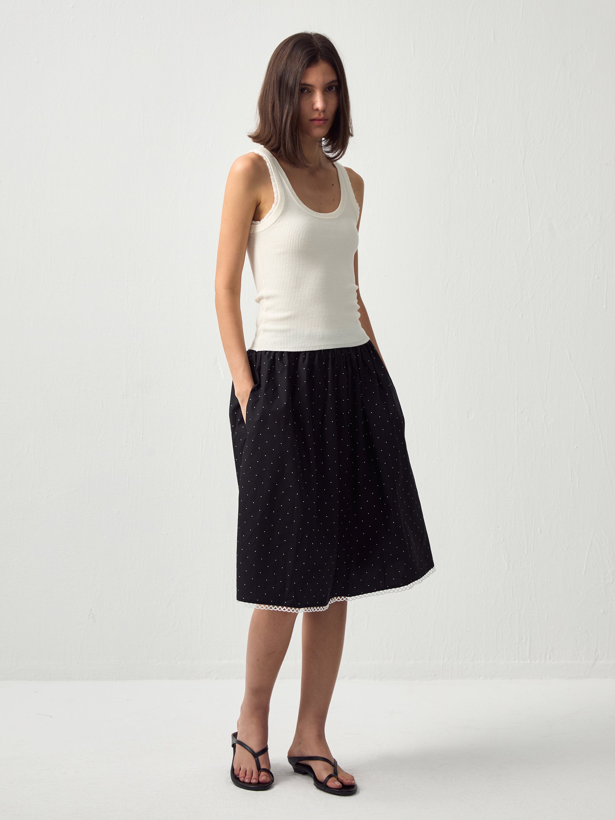 CUBIC Chic Polka Dot Lace Trim Skirt(Pre order: 7 days)-10