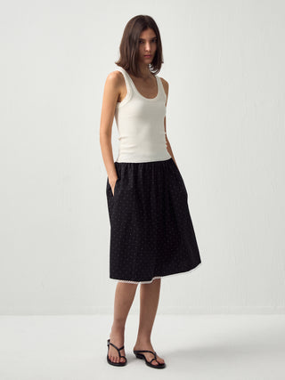 CUBIC Chic Polka Dot Lace Trim Skirt(Pre order: 7 days)
