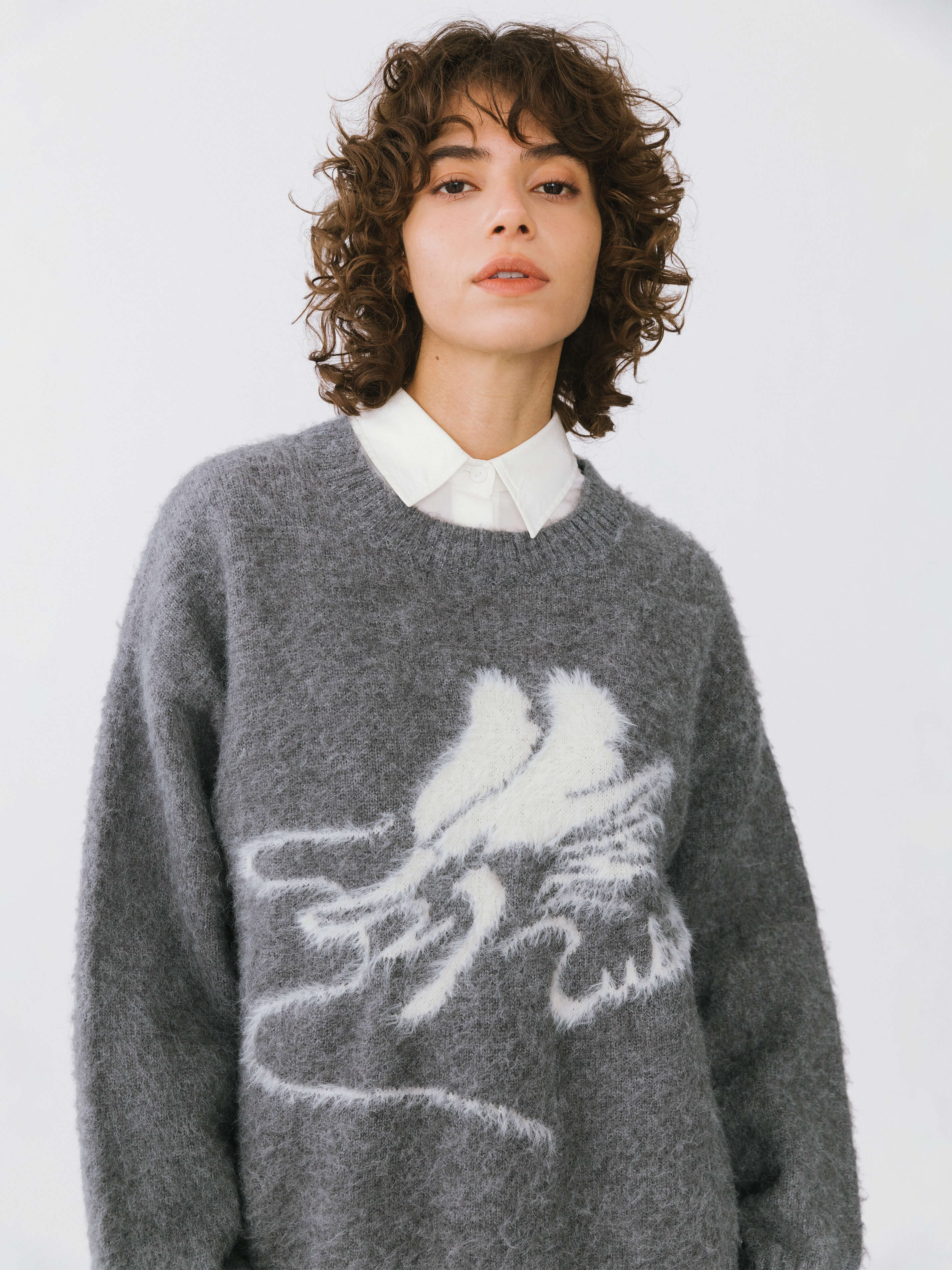 Loose Fit Color Block Jacquard Sweater-10