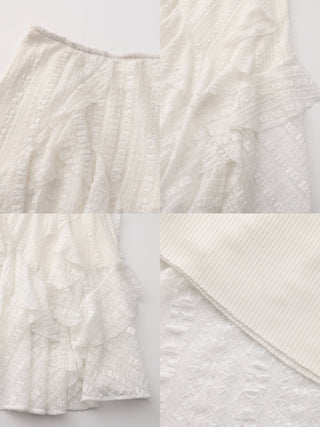 Asymmetrical Hem Lace Skirt