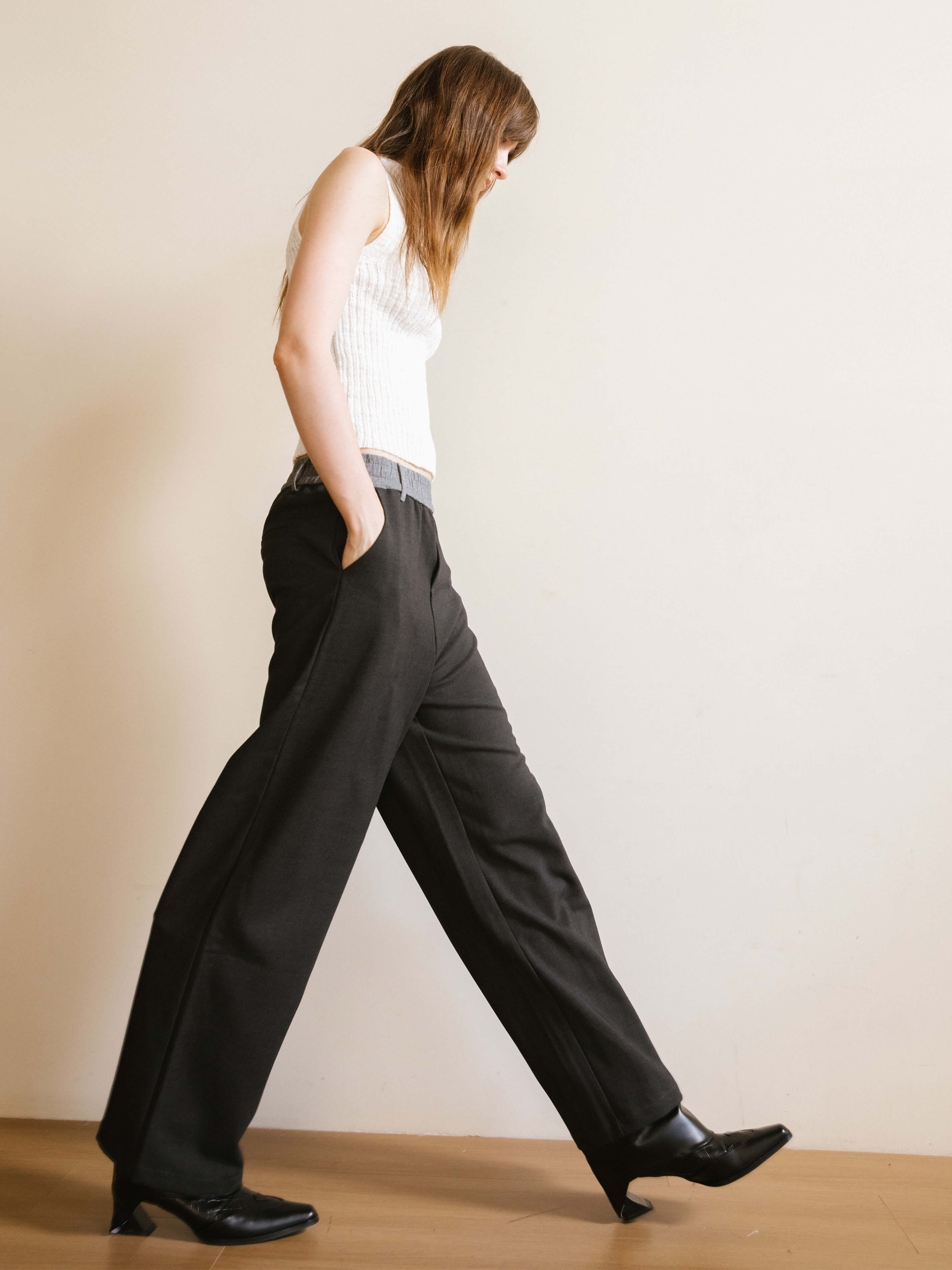 Colorblock Casual Straight Trousers-12