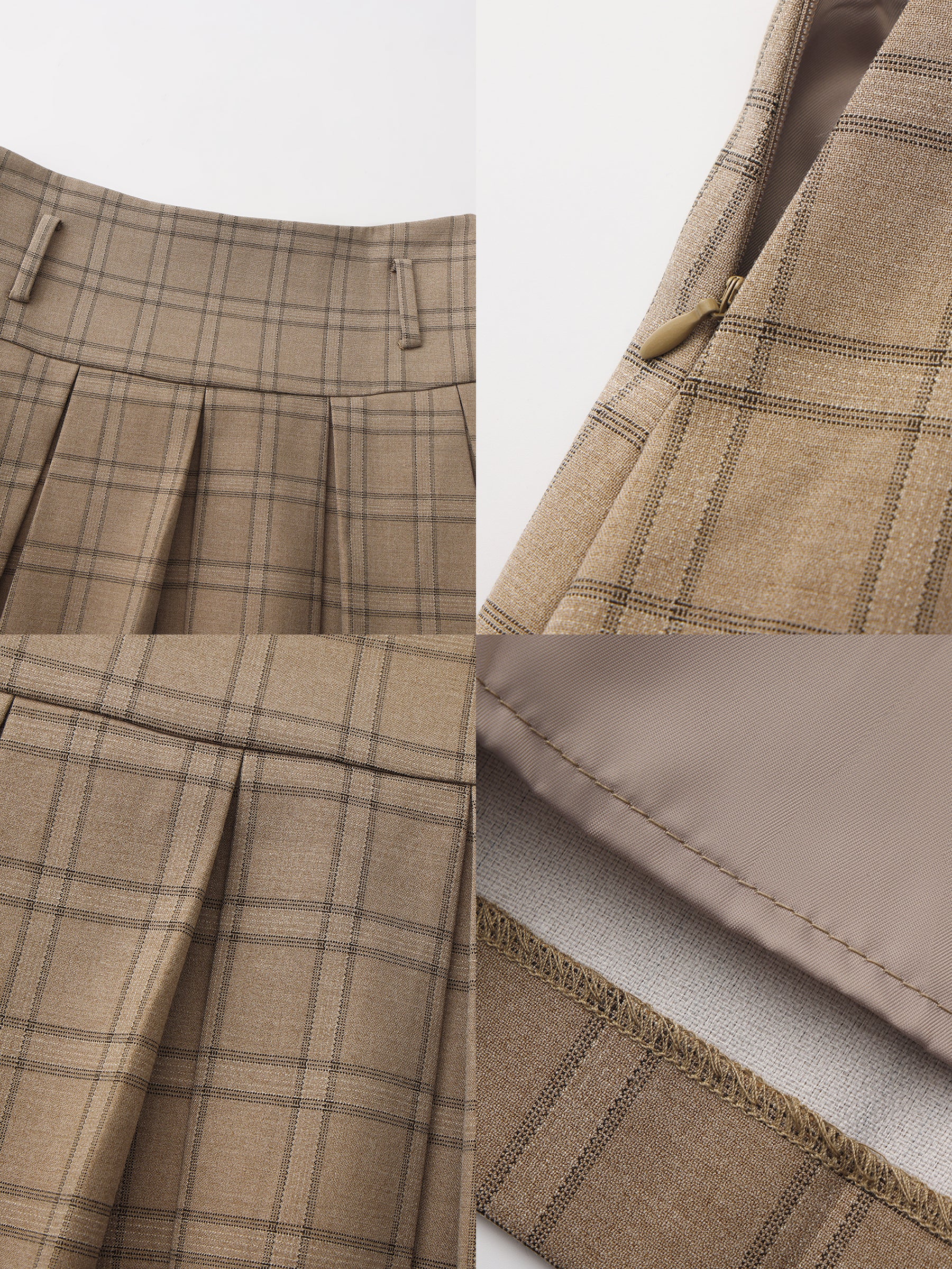 Classic Checked A-Line Pleated Mini Skirt-9