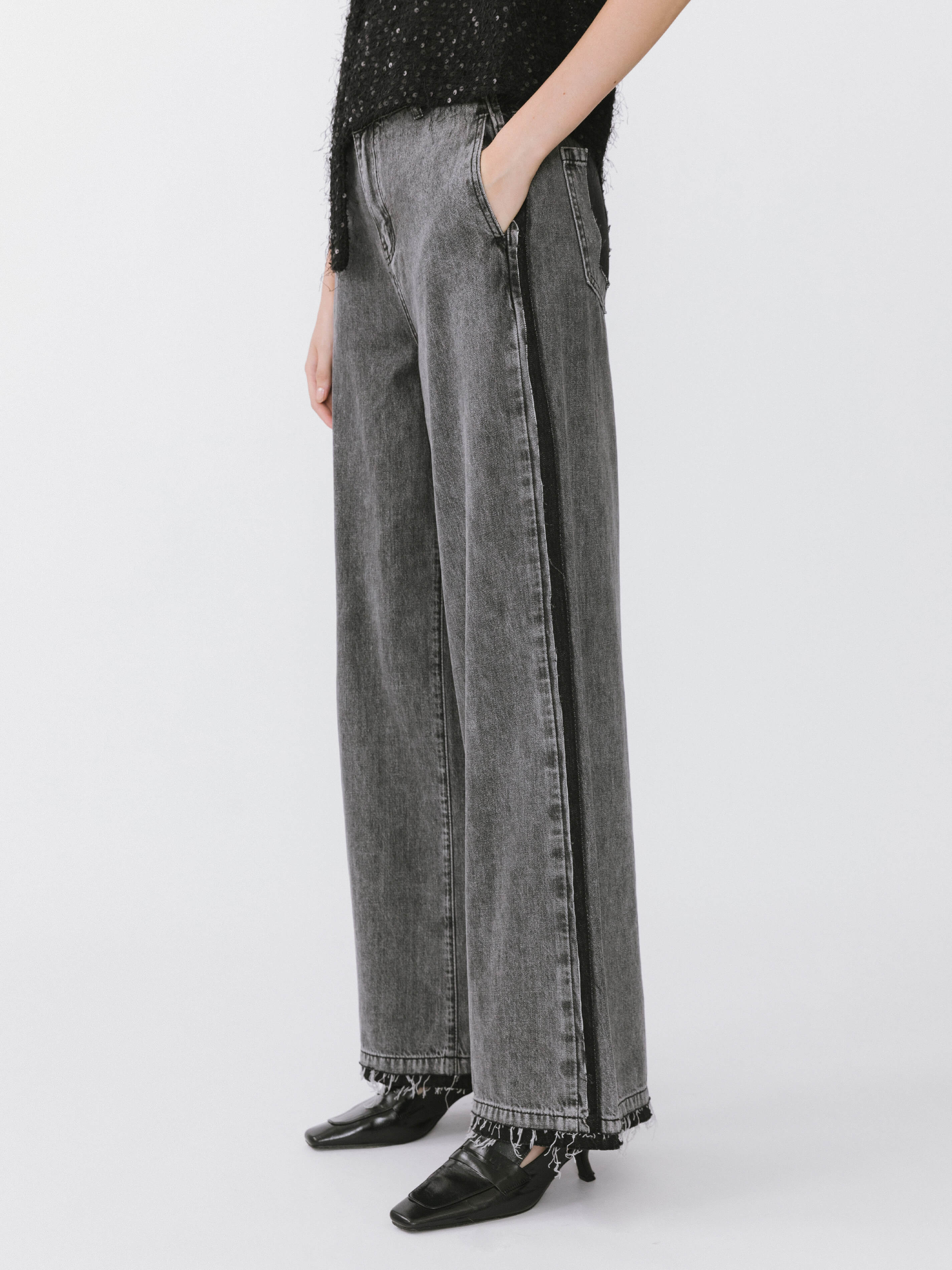 High Waist Barrel Leg Jeans-11