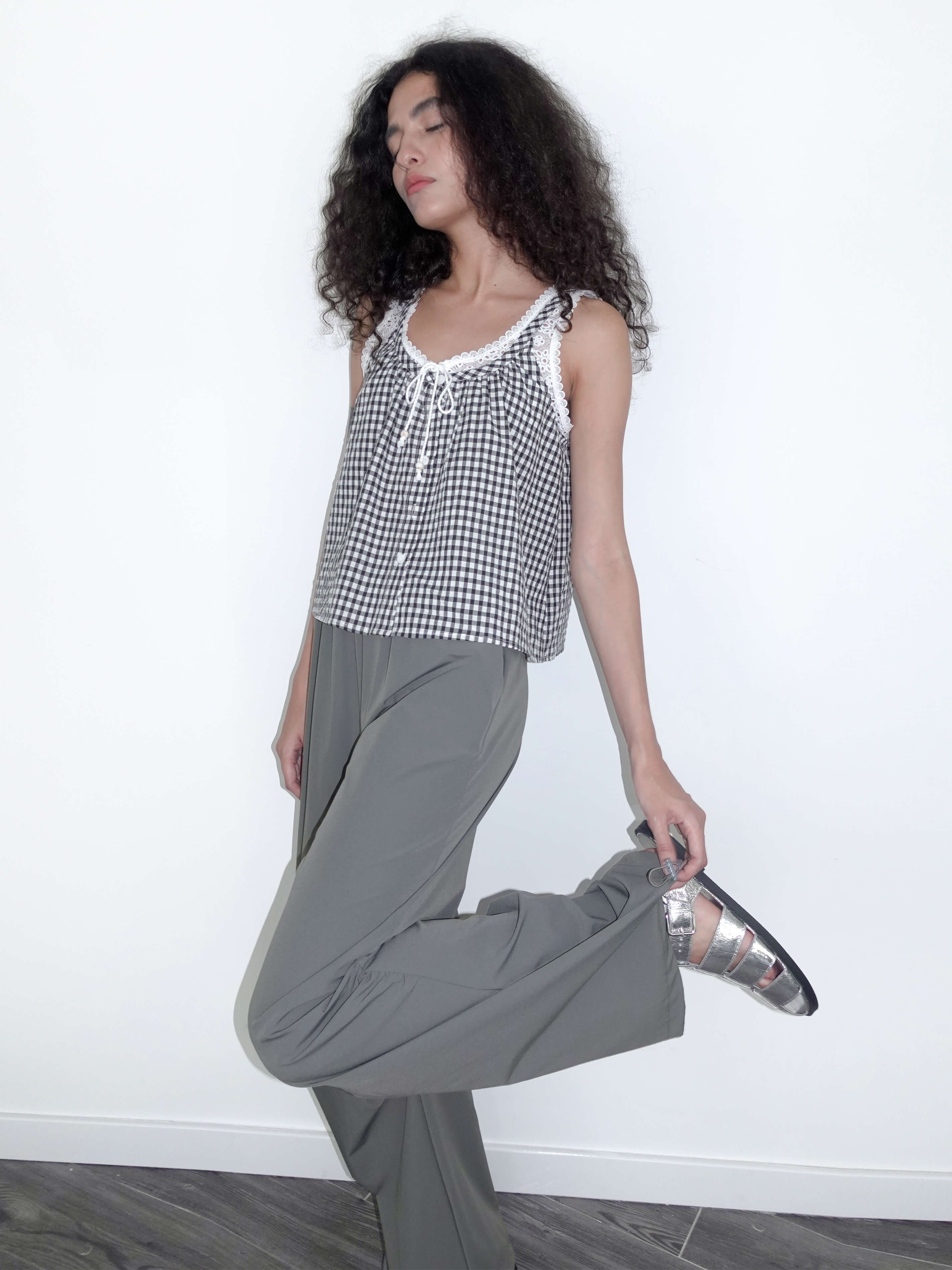 Loose Parachute Trousers with Elastic Waist-12