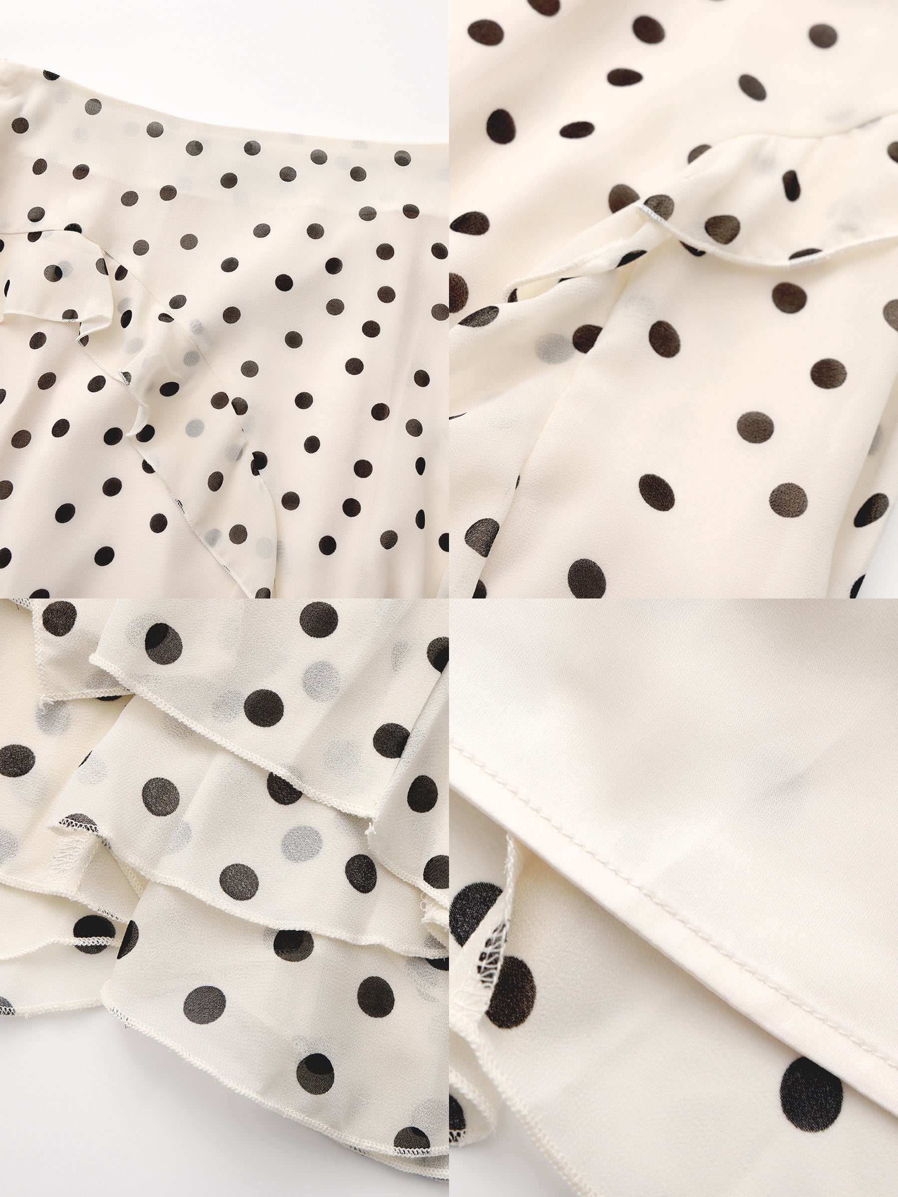 Polka Dot Ruffled Asymmetrical Hem Skirt-9