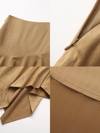 Asymmetrical Suede Skirt