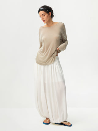 CUBIC Lyocell Sheer Open-Back Top