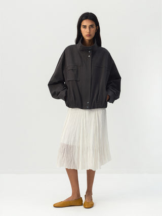 CUBIC Crinkled Pleated Midi Skirt