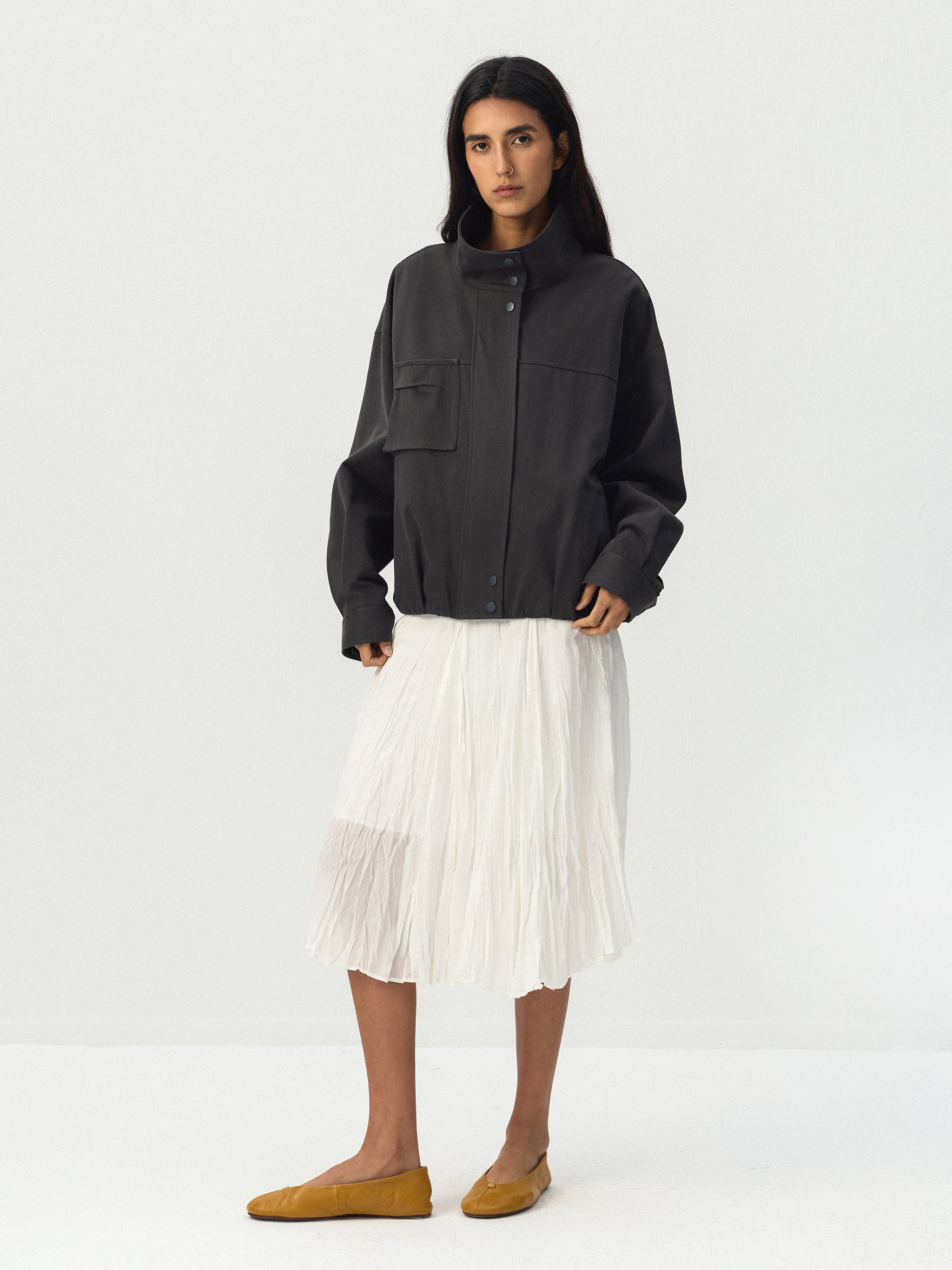 CUBIC Charcoal Cotton Utility Jacket-10