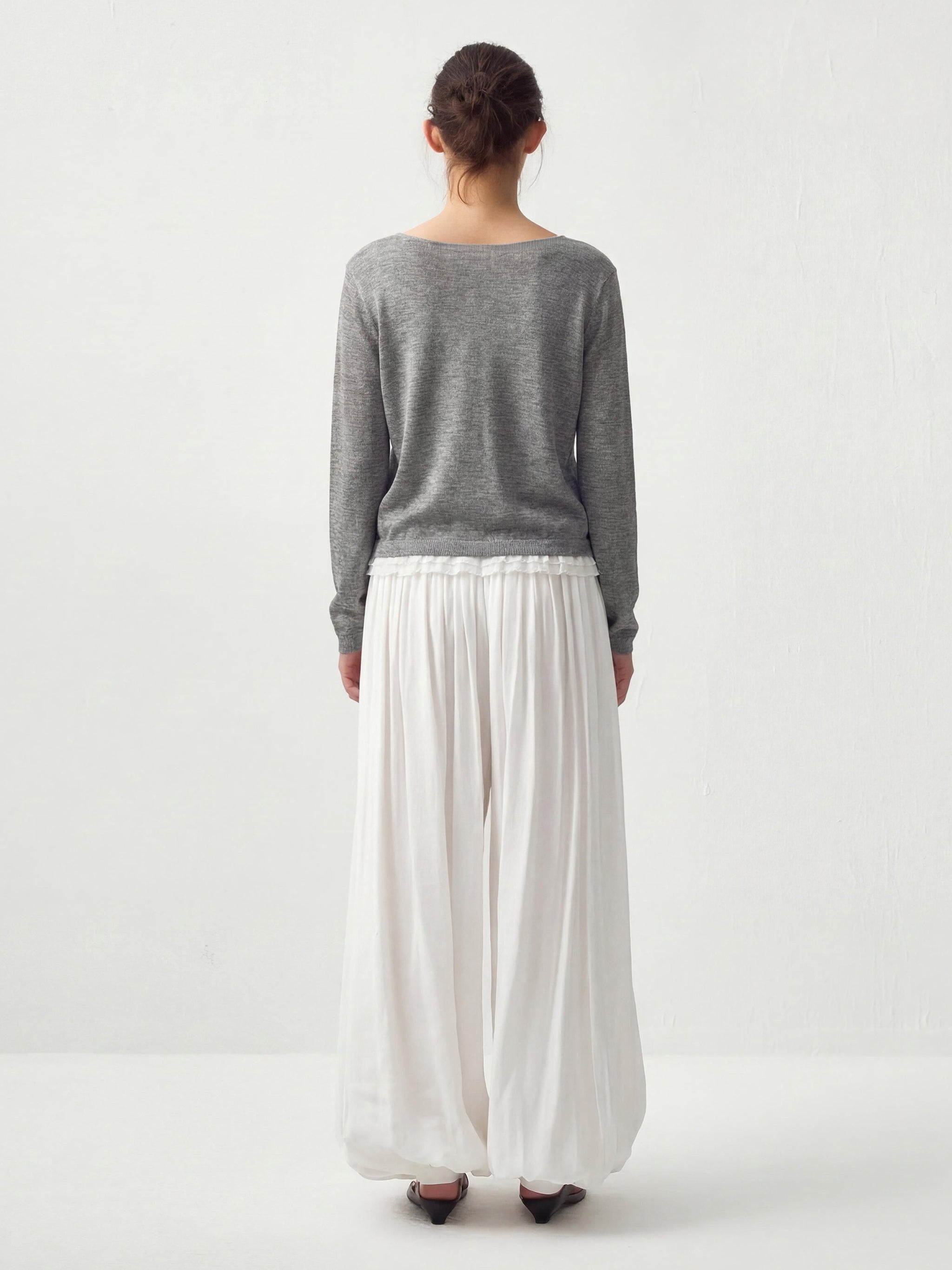CUBIC Lace Trim Cropped Knit Top-10