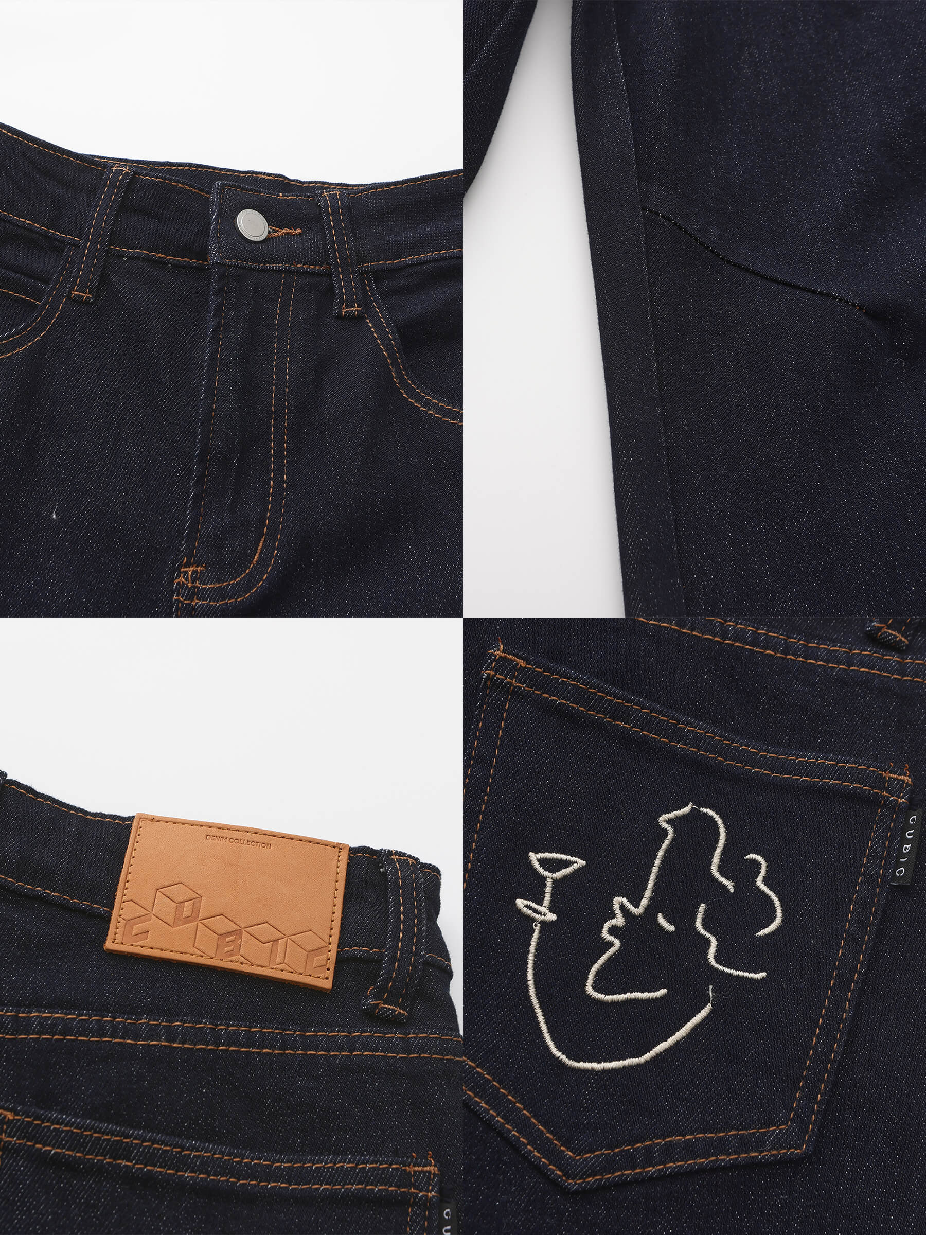 "CUBIC WINE CLUB" Tapered Fit Jeans-11