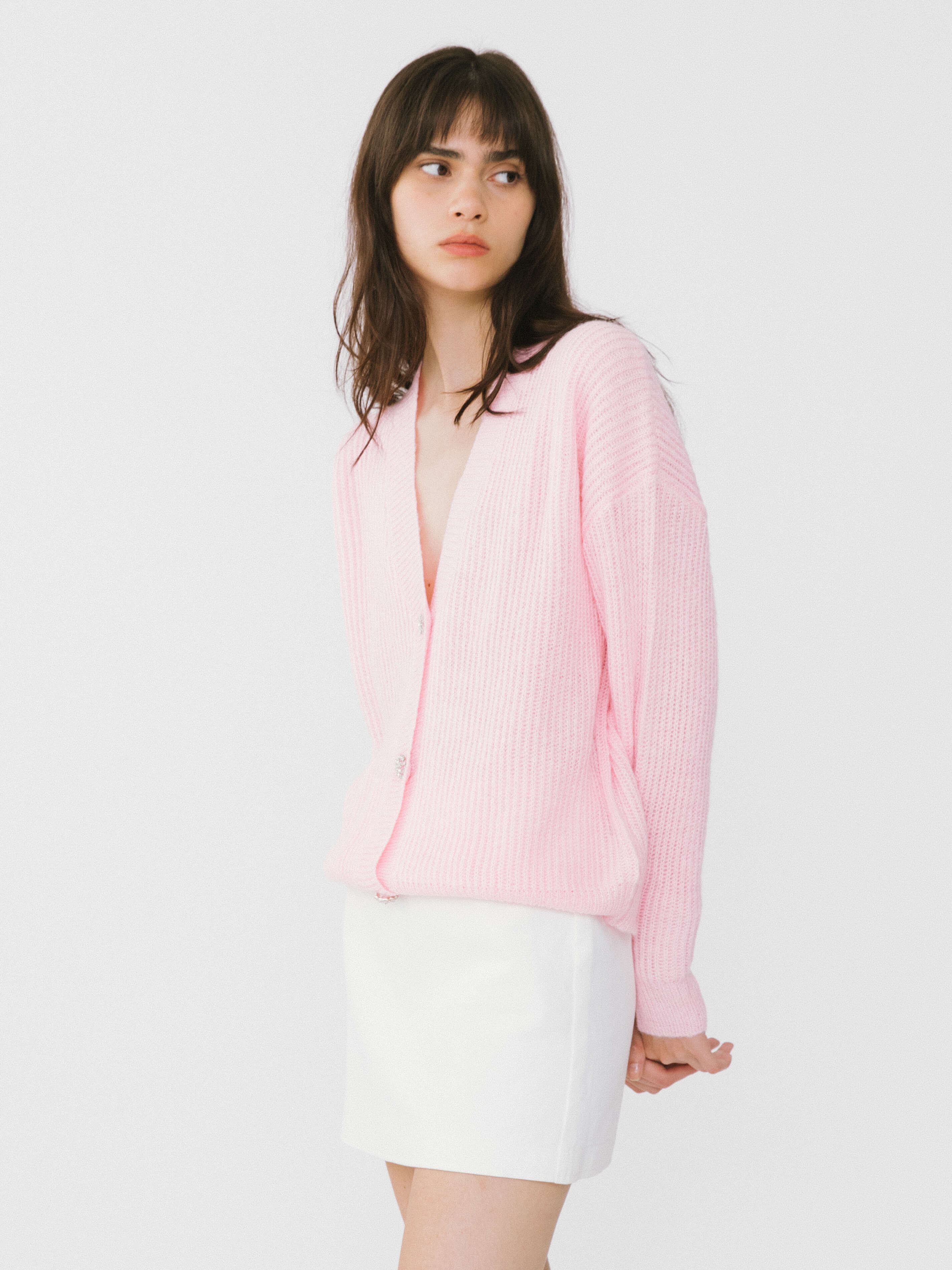 Casual V-Neck Ribbed Knit Cardigan with Wool Blend-11