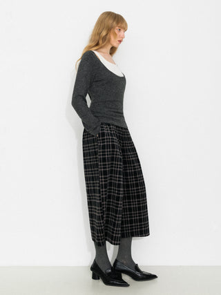 Classic Boat Neck Faux-Layer Top