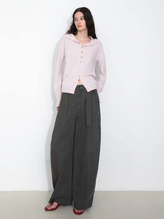 Relaxed Knit Cardigan Jacket in Cotton-Wool