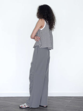 Lace Patchwork Checked Tank Top