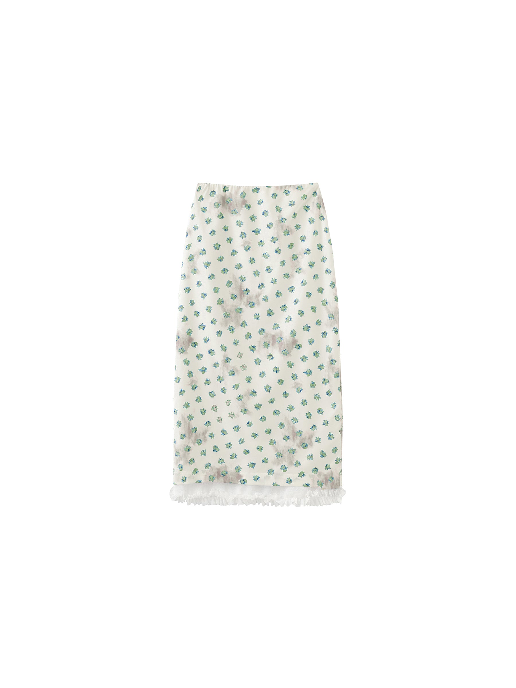 Lace Patchwork Floral Printed Skirt-13
