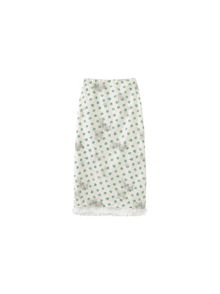 Lace Patchwork Floral Printed Skirt