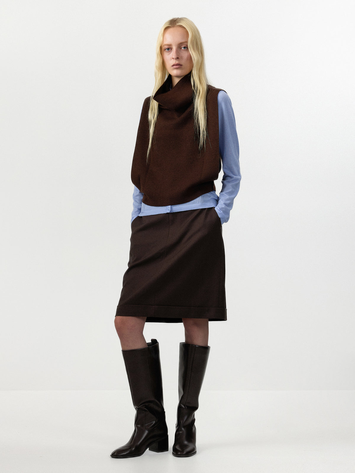CUBIC Relaxed Sleeveless Knit Vest-11