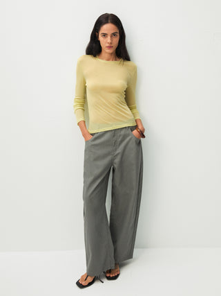 100% Cotton Draped Oversized Wide-Leg Casual Pants