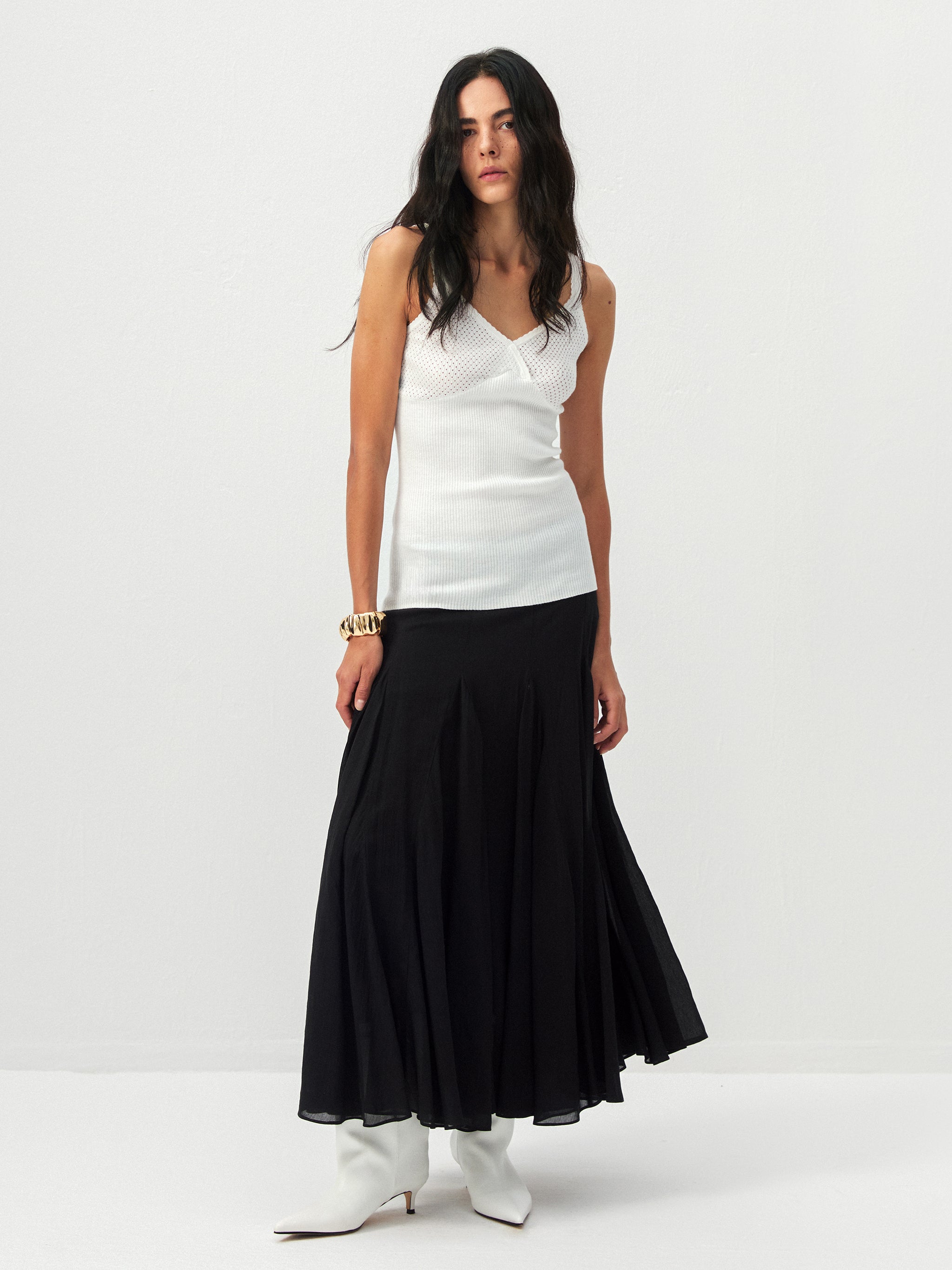 CUBIC Lyocell Flowy Midi Skirt-11