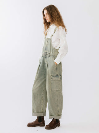 Denim Cargo Overalls