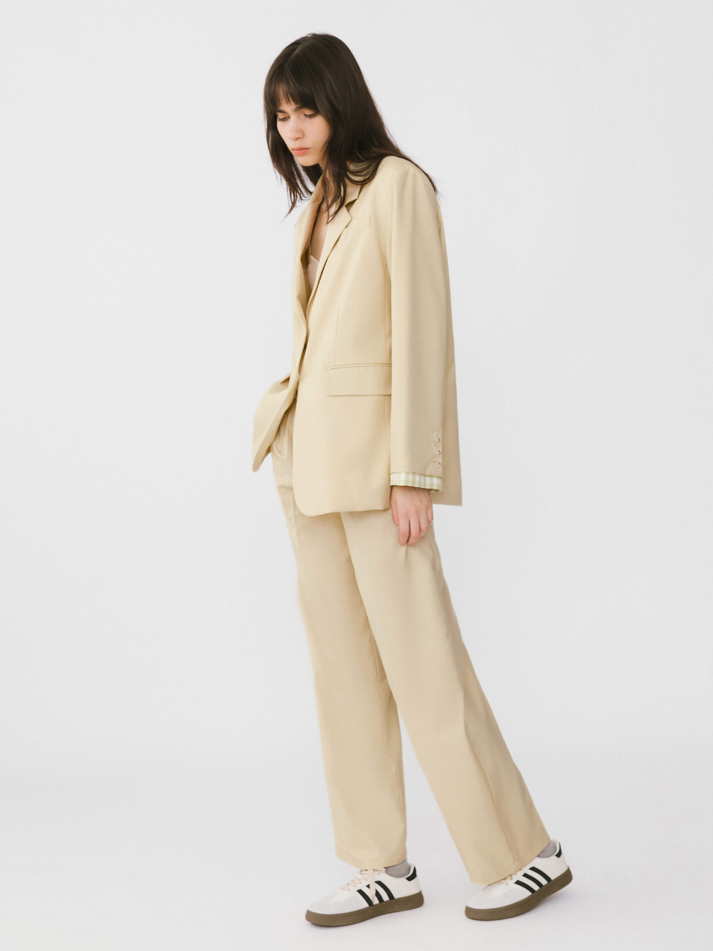 Checkered Peekaboo Tailored Trousers-13