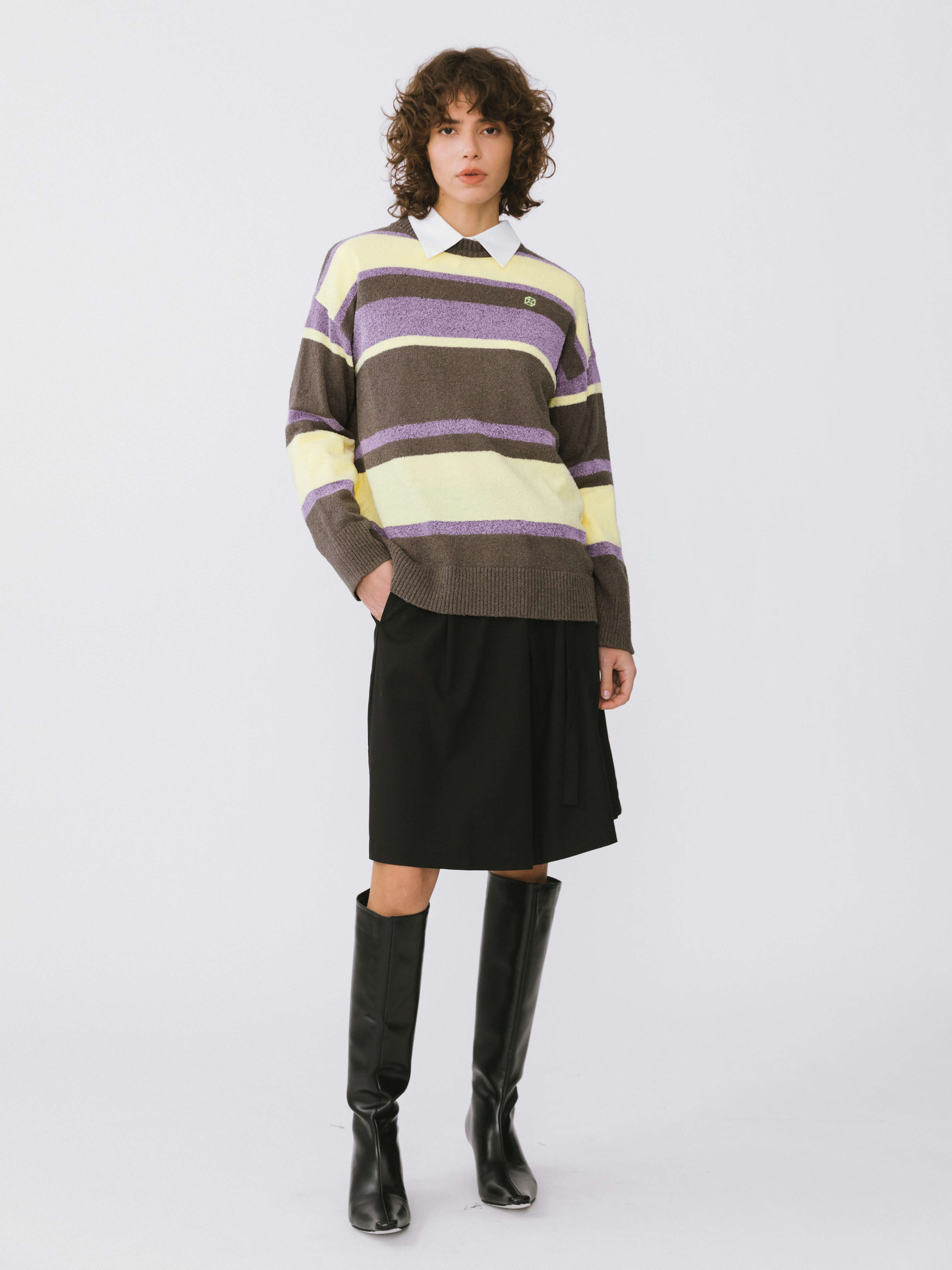 Striped Knit Sweater-2