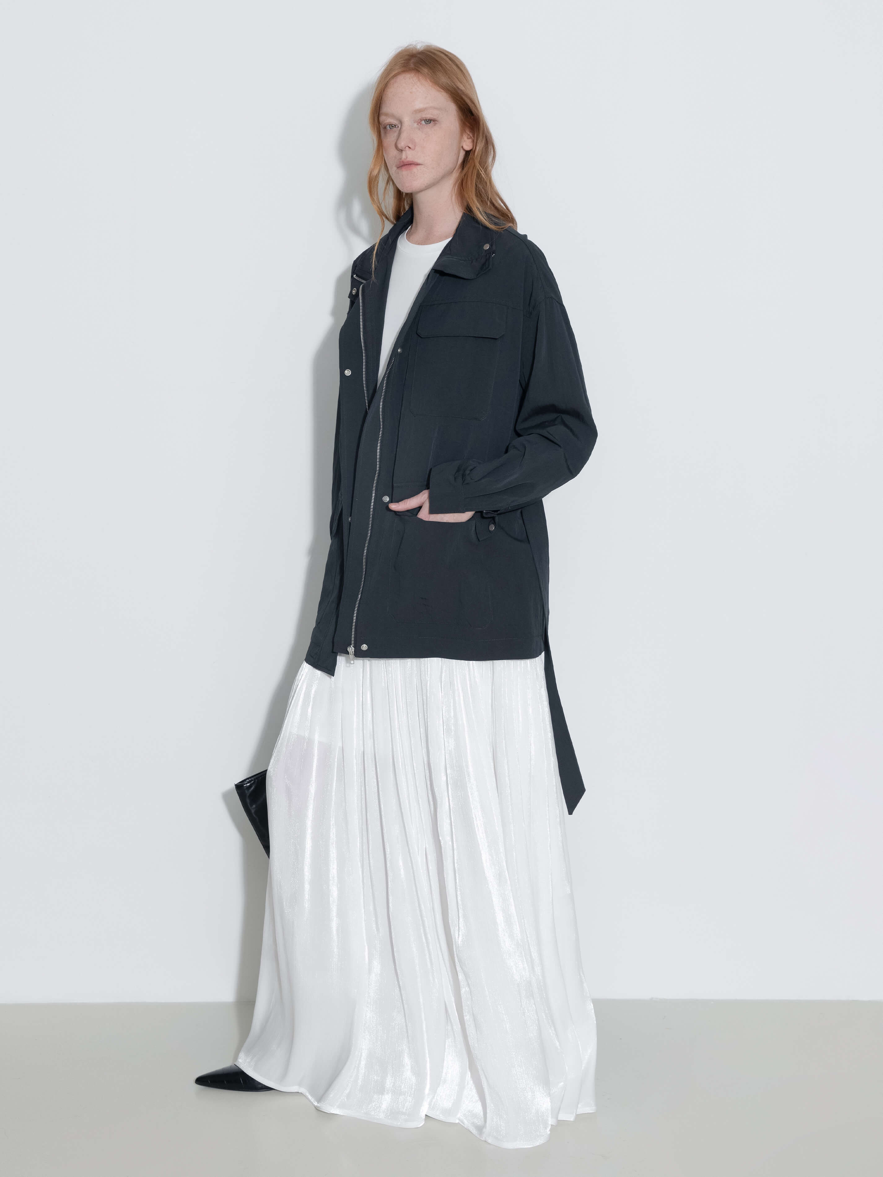 Oversized Funnel Neck Cropped Cargo Jacket-2
