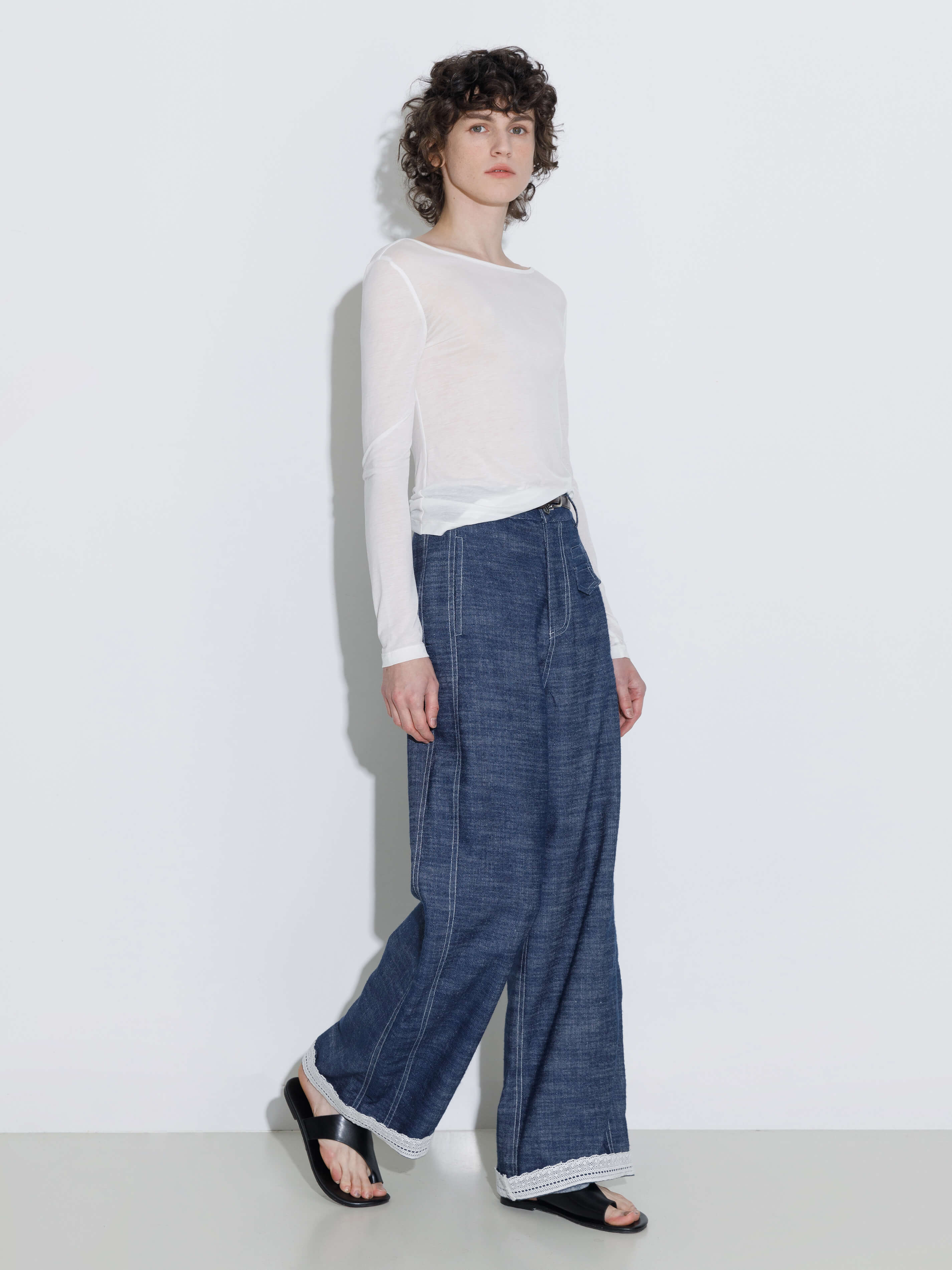 Backless Deep U-Neck Sheer Knit Top-2