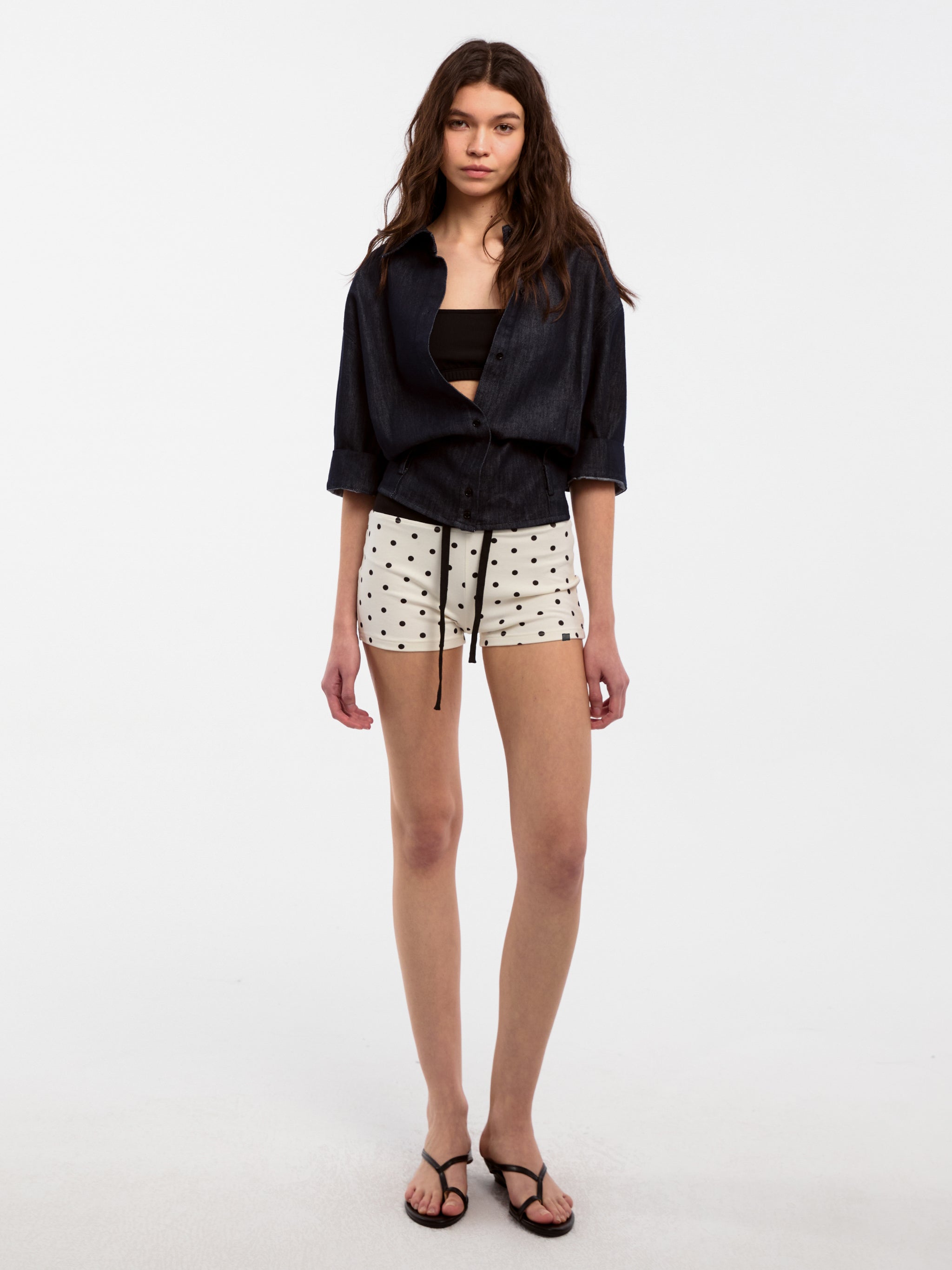 CUBIC Waist-Cinching Cropped Shirt-11