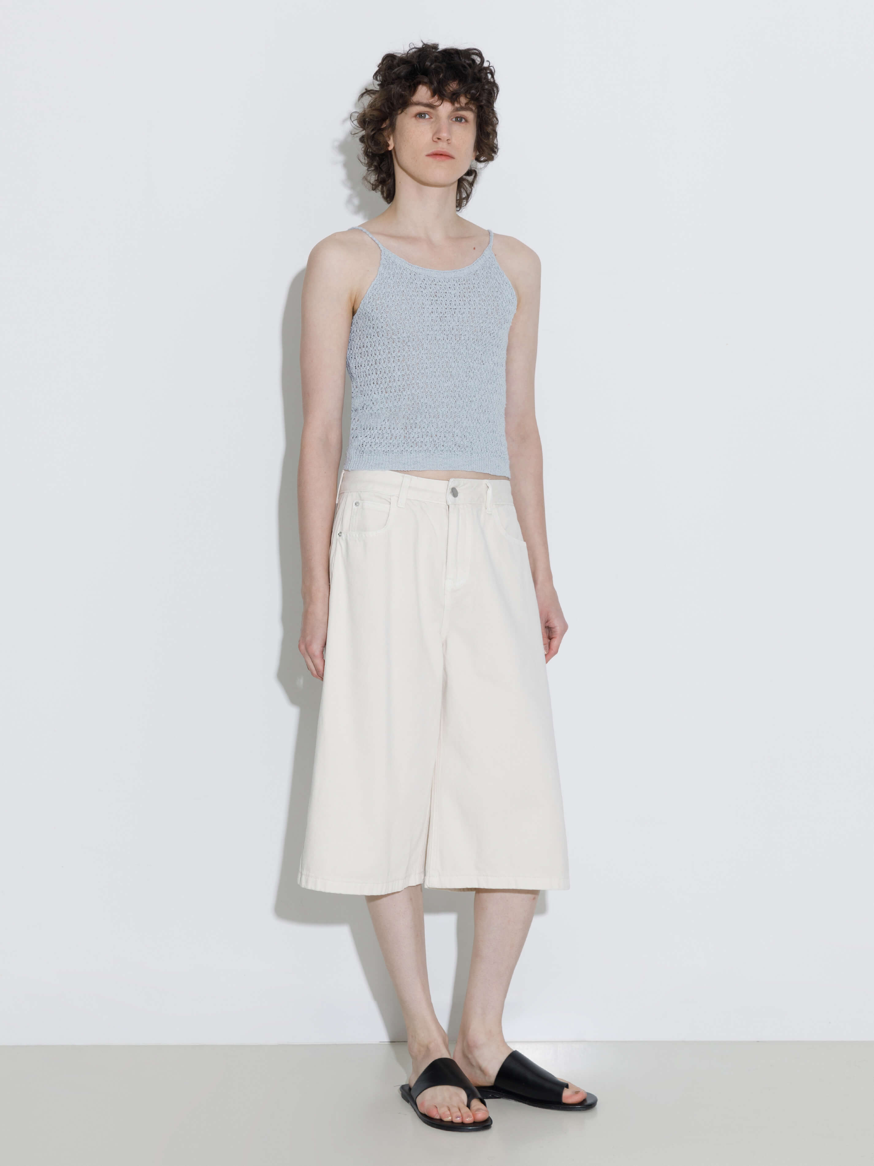 Thin Strap Ribbed Knit Vest-12