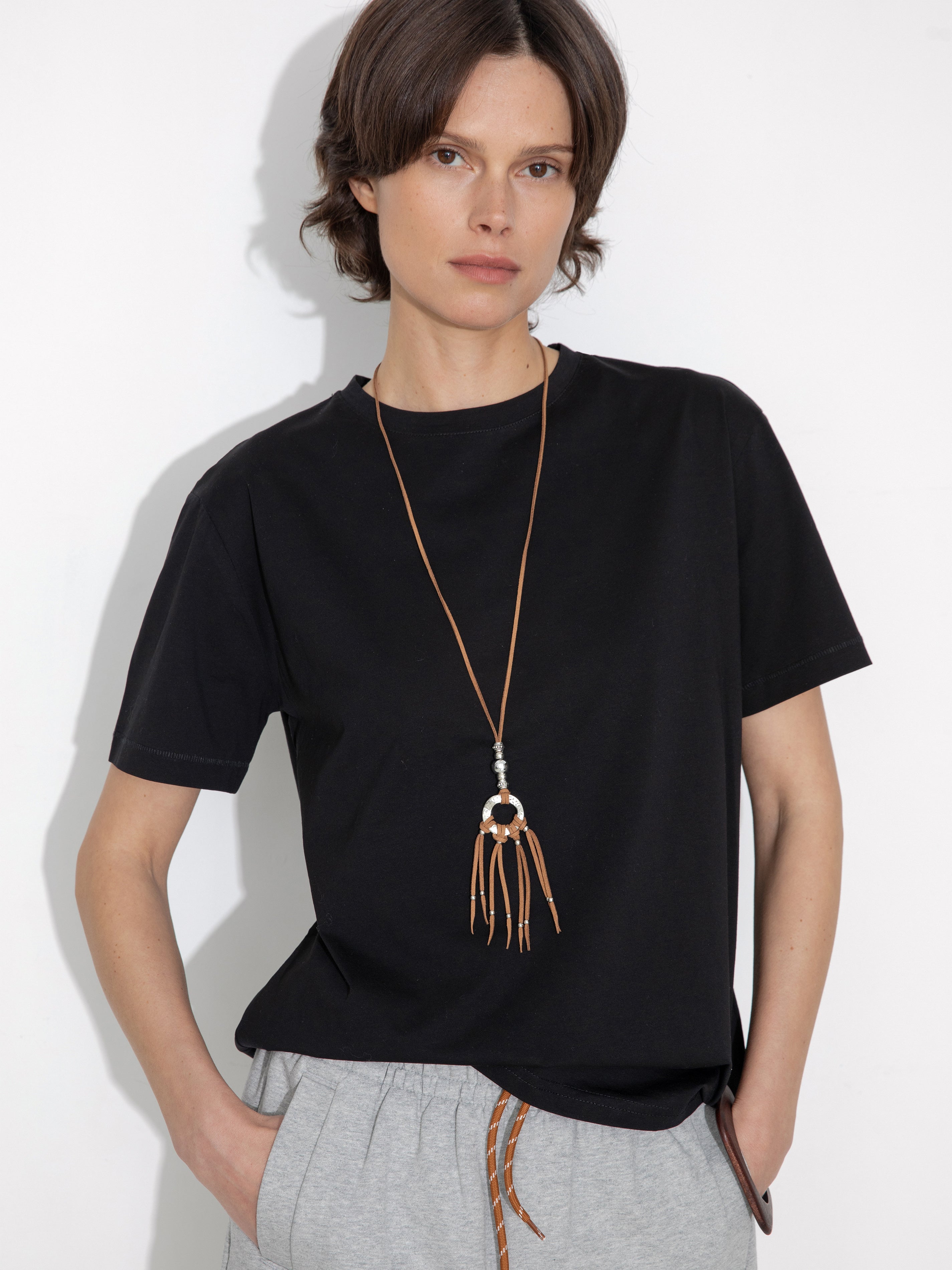 C by CUBIC Oversized Crew Neck Solid T-Shirt-12