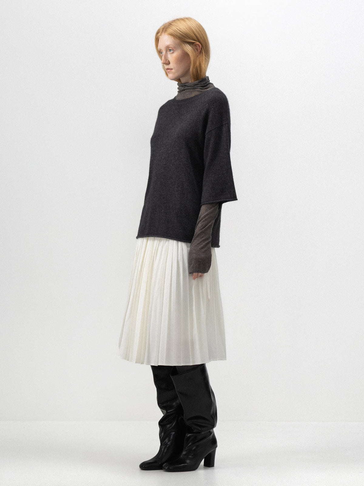 CUBIC Relaxed Striped Fluffy Knit Top-11