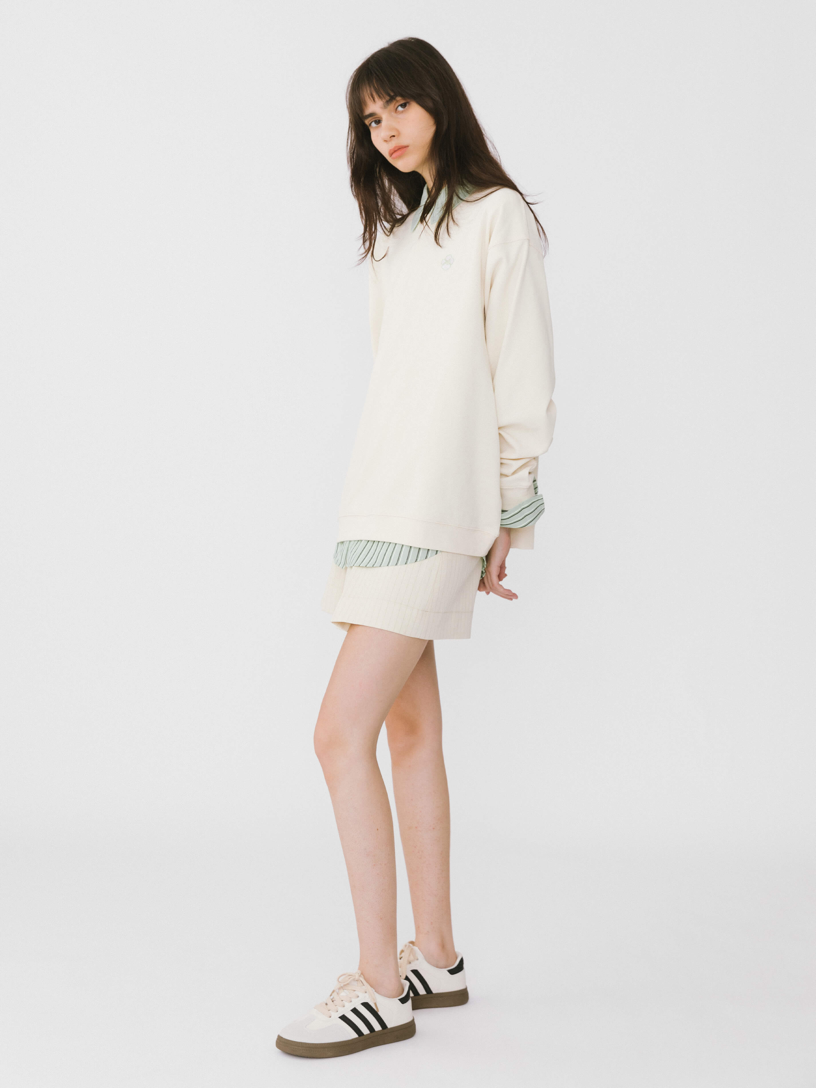 Oversized Long Sleeve T-Shirt and Matching Shorts-11