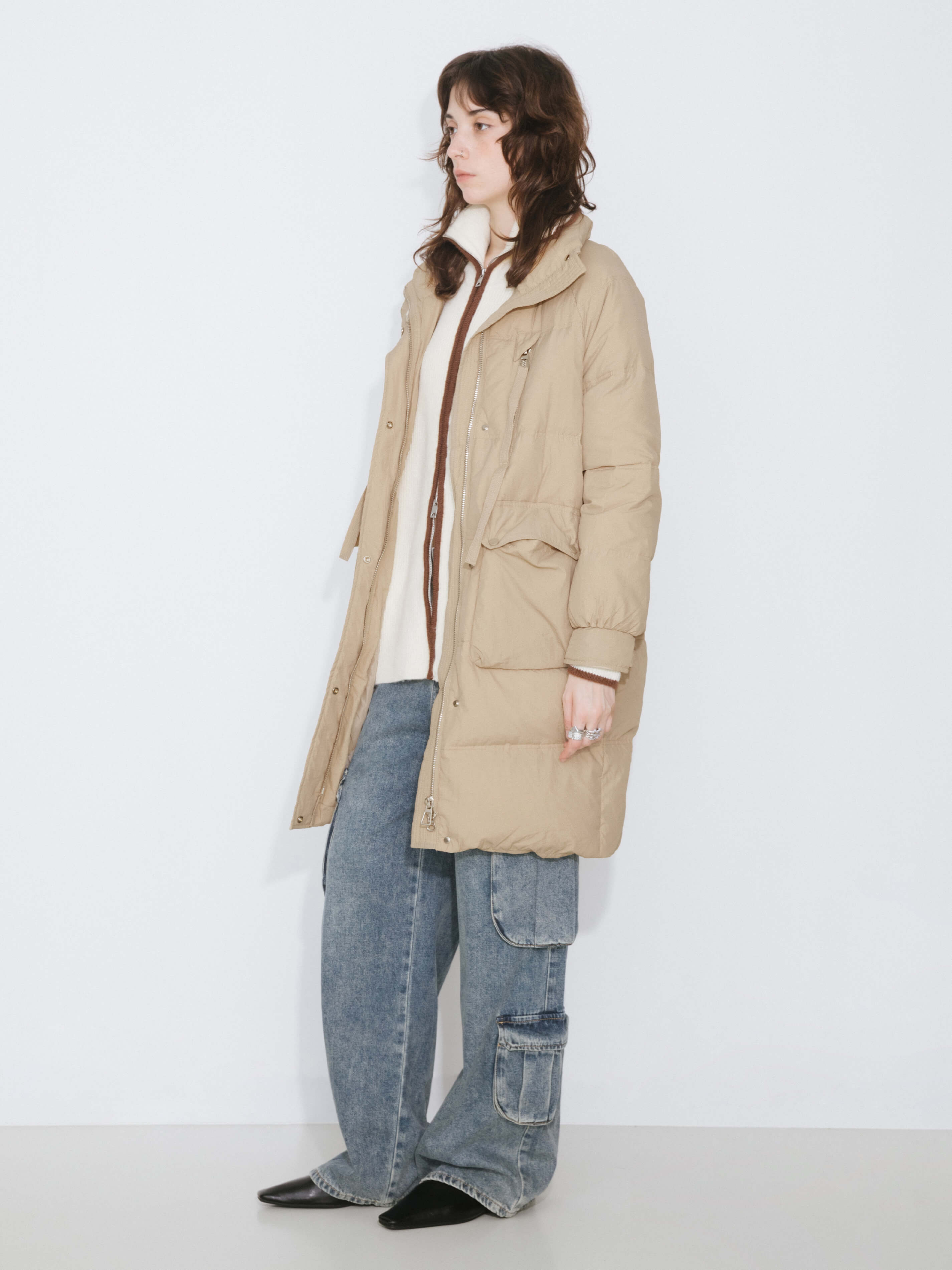 Raglan Long Puffer Down Coat-11