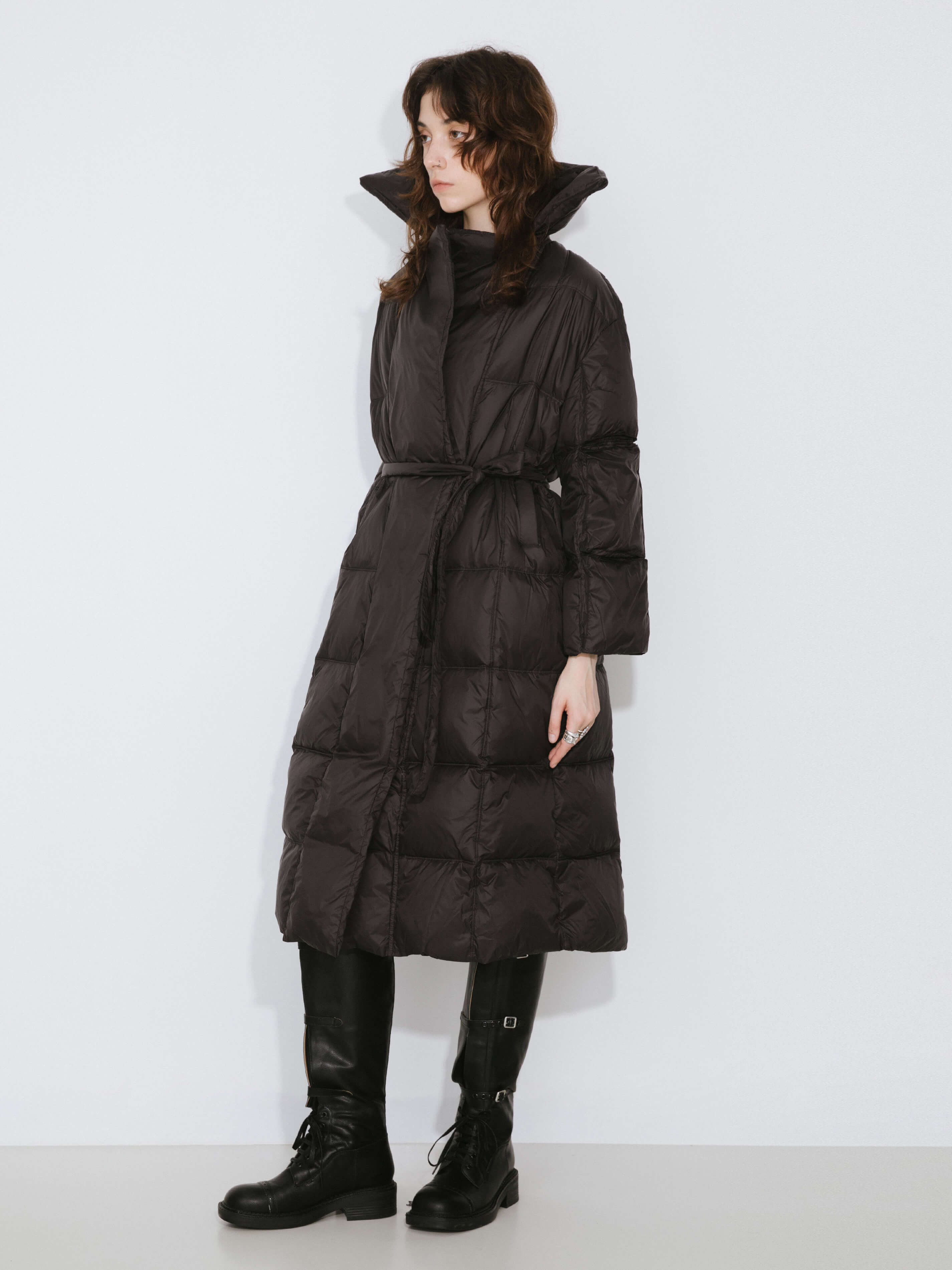 Long Boxy Down Coat-12