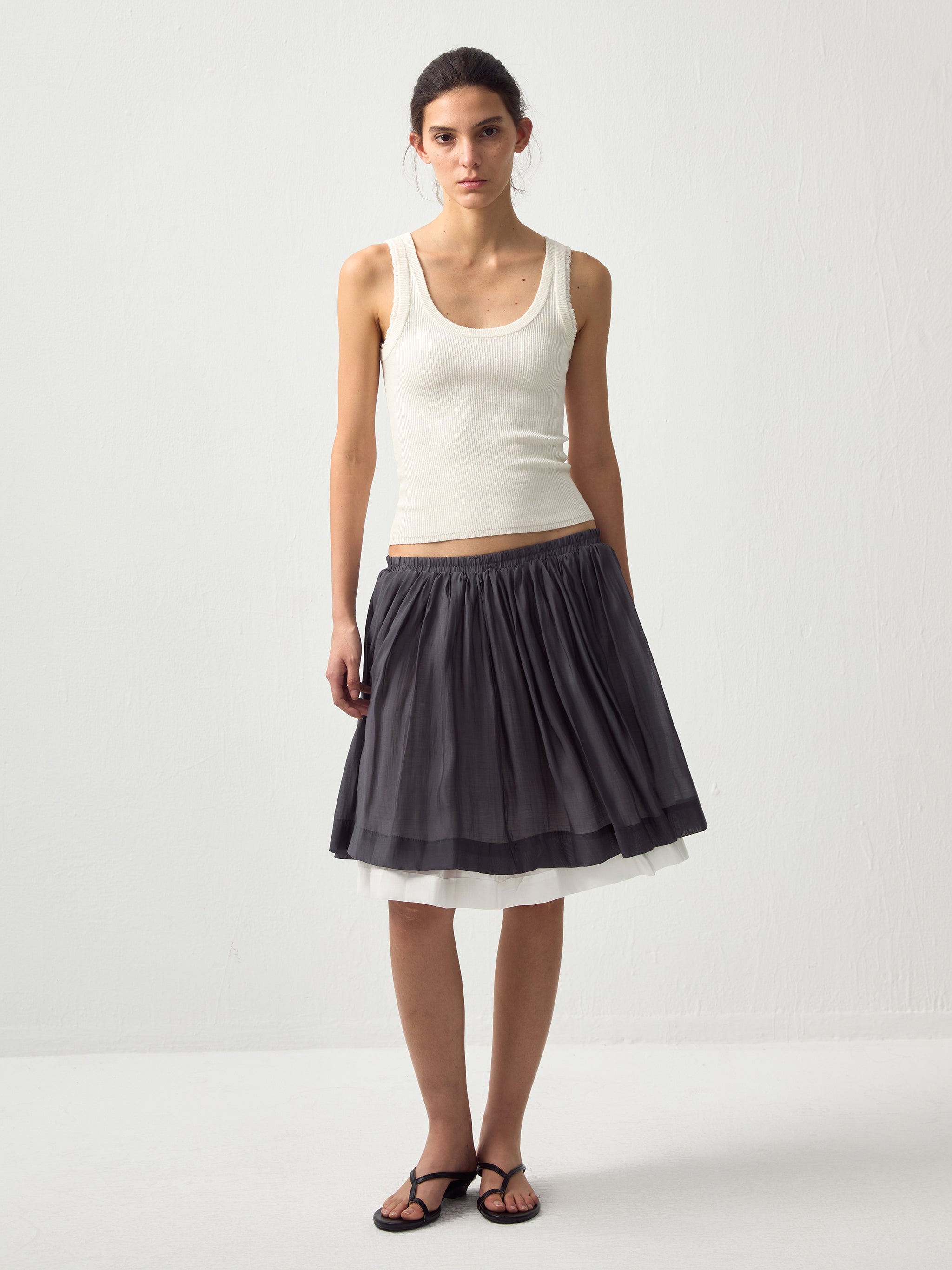 CUBIC Chic Lyocell Tiered Flare Skirt-11
