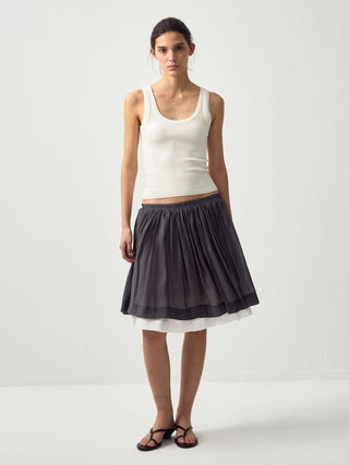 CUBIC Chic Lyocell Tiered Flare Skirt(Pre order: 30 days)