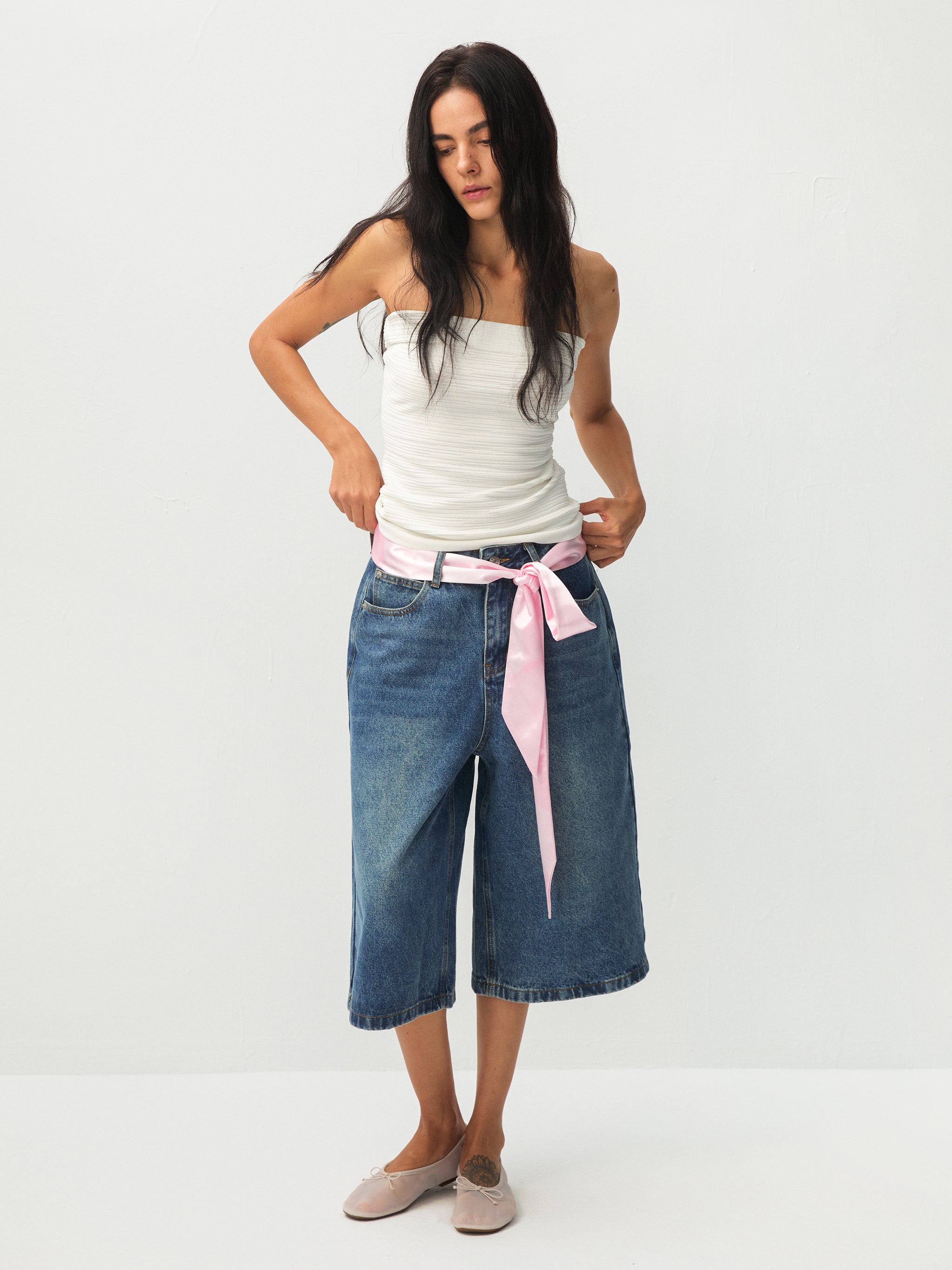 CUBIC Apple Print Satin Skinny Scarf-11