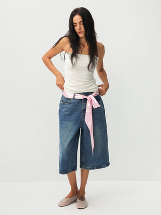 CUBIC Apple Print Satin Skinny Scarf