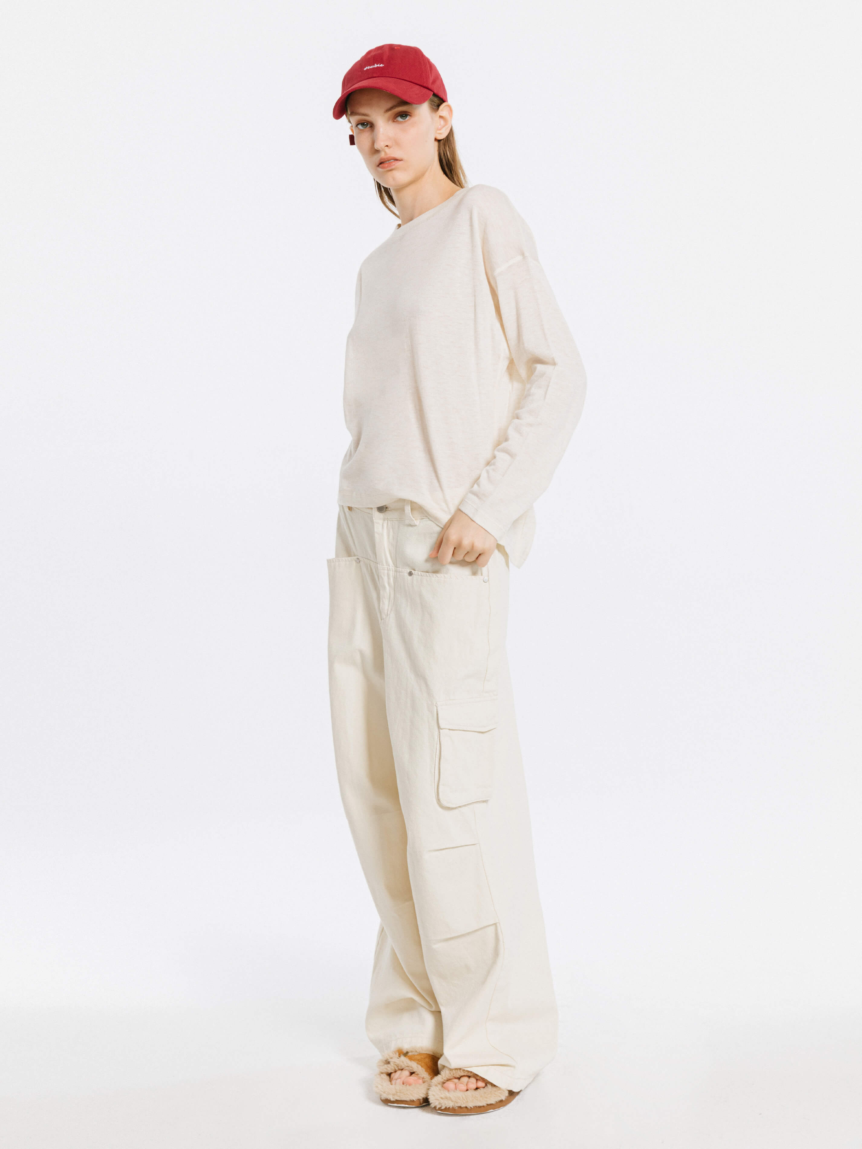 Crew Neck Long Sleeve Top with Wool Blend-12